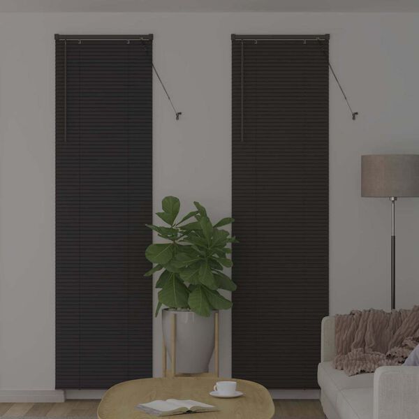 vidaXL Store de Fen&ecirc;tre avec des rideaux Gris fonc&eacute; Aluminium