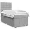 vidaXL Sommier &agrave; lattes de lit avec matelas gris clair 80x200 cm tissu