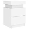 vidaXL Table de chevet avec lumi&egrave;res LED blanc 35x39x55 cm