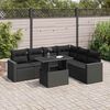 vidaXL Salon de jardin 7 pcs avec coussins noir r&eacute;sine tress&eacute;e