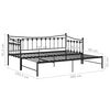 vidaXL Cadre de canap&eacute;-lit extensible sans matelas Noir M&eacute;tal 90x200cm