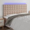 vidaXL T&ecirc;te de lit &agrave; LED Cappuccino 160x5x118/128 cm Similicuir
