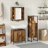 vidaXL Ensemble de mobilier de salle de bain avec &eacute;tag&egrave;re 3 pcs Marron