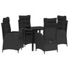 vidaXL Ensemble de salle &agrave; manger pour jardin 5 pcs Noir polyrotin