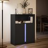 vidaXL Buffet avec LED noir 77x34x100 cm bois d'ing&eacute;nierie