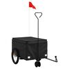 vidaXL Remorque de v&eacute;lo noir 30 kg fer