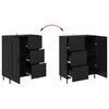 vidaXL Haut Armoire 2 pcs Ch&ecirc;ne noir Bois Agglom&eacute;r&eacute; et Verre