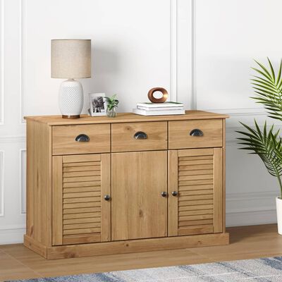 vidaXL Buffet avec tiroirs VIGO 113x40x75 cm bois massif de pin