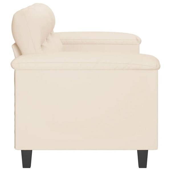 vidaXL Canap&eacute; &agrave; 3 places Beige 180 cm Tissu microfibre