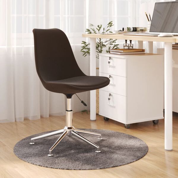 vidaXL Chaise pivotante de bureau Marron fonc&eacute; Tissu