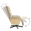 vidaXL Fauteuil inclinable de massage avec repose-pieds cr&egrave;me tissu