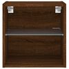 vidaXL Table de chevet murale avec lumi&egrave;res LED ch&ecirc;ne marron