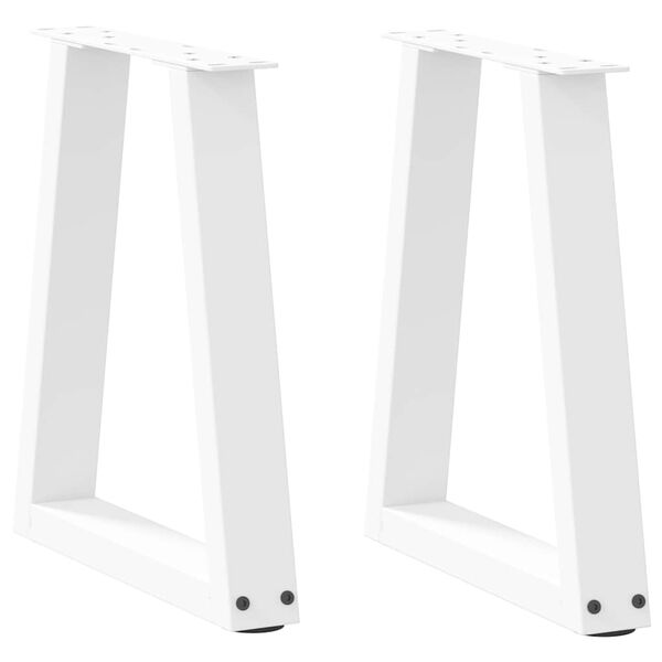 vidaXL Pieds de table basse en forme de V, 2 pièces, blanc, 28 x (42-43,3) cm, acier