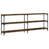 vidaXL Table console ch&ecirc;ne fum&eacute; 200x29x75 cm bois d'ing&eacute;nierie