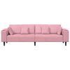 vidaXL Canap&eacute; avec coussin Rose 250 x 77 x 76 cm Velours