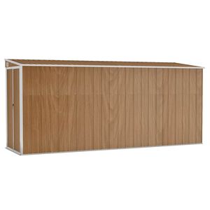 vidaXL Abri de jardin mural marron 118 x 382 x 178 cm Acier galvanis&eacute;