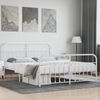 vidaXL Cadre de lit m&eacute;tal sans matelas et pied de lit blanc 160x200 cm