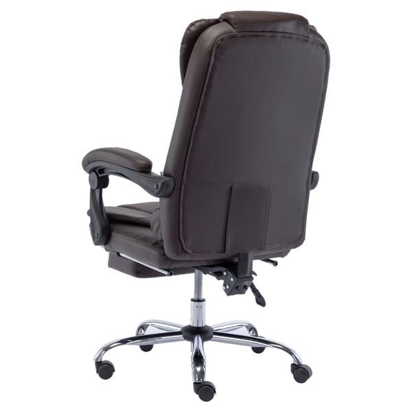 vidaXL Chaise de bureau Marron Similicuir