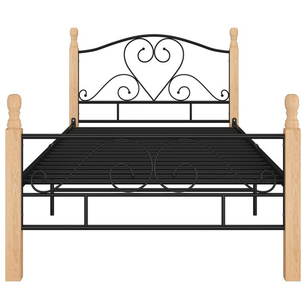 vidaXL Cadre de lit sans matelas noir m&eacute;tal 90x200 cm