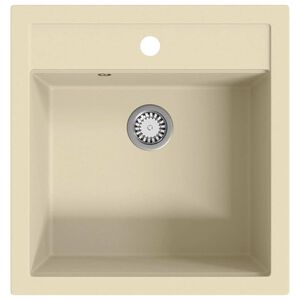 vidaXL &Eacute;vier de cuisine Granit Seul lavabo Beige