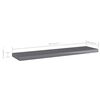 vidaXL Panneaux biblioth&egrave;que 4pcs Gris brillant 40x10x1,5cm Agglom&eacute;r&eacute;