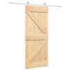 vidaXL Porte coulissante 85 x 210 cm Bois de pin massif (non trait&eacute;)