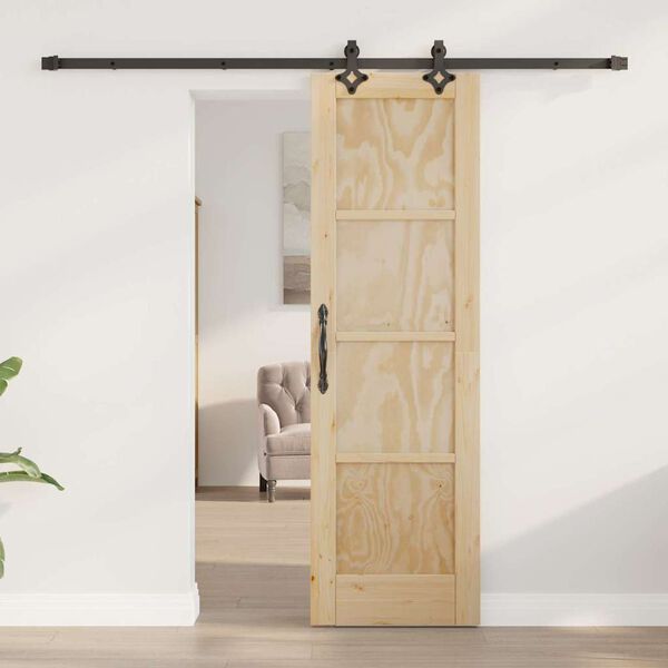 vidaXL Porte coulissante ORKDAL Marron 61 x 198,5 cm Pin massif