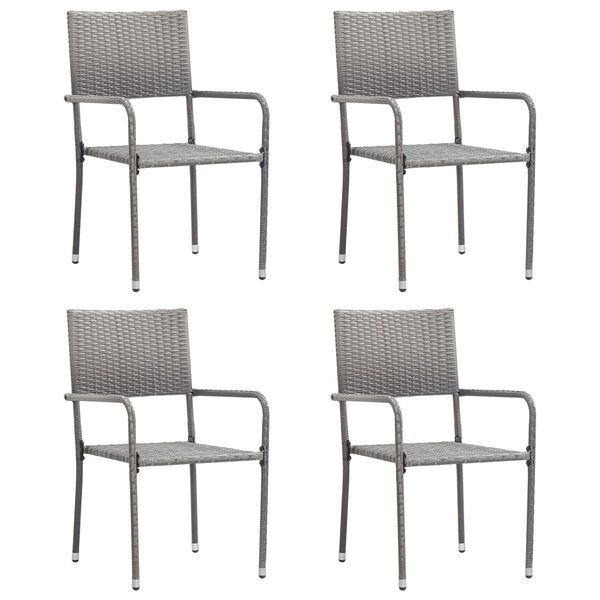 vidaXL Ensemble &agrave; manger de jardin 5 pcs Anthracite