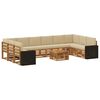 vidaXL Ensemble de canap&eacute;s d'ext&eacute;rieur 11 pc Naturel et Beige