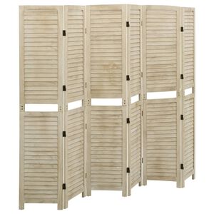 vidaXL Cloison de s&eacute;paration 6 panneaux 210x165 cm Bois de Paulownia