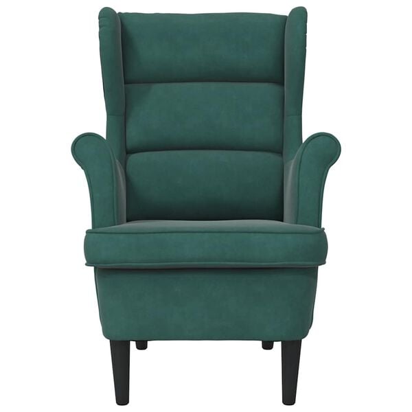vidaXL Fauteuil vert fonc&eacute; velours