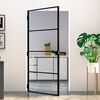 vidaXL Porte d'int&eacute;rieur Noir 102x201,5 cm Tremp&eacute; verre aluminium fin