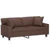 vidaXL Canap&eacute; 2 places oreillers et coussins Marron 140 cm Similicuir