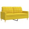 vidaXL Ensemble de canapés 2 pcs coussins décoratifs jaune clair tissu