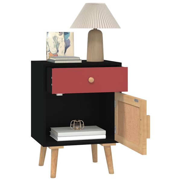 vidaXL Tables de chevet 2 pcs noir 40x30x55 cm bois d'ing&eacute;nierie