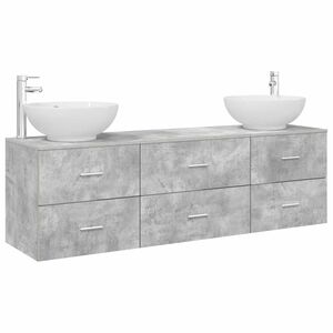 vidaXL Ensemble de mobilier de salle de bain 3 pc Gris b&eacute;ton