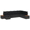 vidaXL Ensemble de canap&eacute; de jardin avec coussin Noir polyrotin