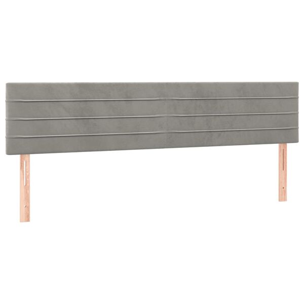 vidaXL T&ecirc;tes de lit 2 pcs Gris clair 80x5x78/88 cm Velours