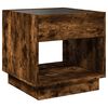 vidaXL Table basse avec LED Infinity ch&ecirc;ne fum&eacute; 50x50x50 cm