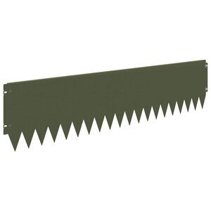 vidaXL Bordure de Pelouse 20 pc 103 x 25 cm Acier Vert olive