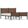 vidaXL Cadre de lit en m&eacute;tal sans matelas ch&ecirc;ne marron 150x200 cm
