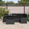 vidaXL Ensemble de canap&eacute; de jardin avec coussin 6 pcs Noir Poly rotin