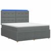 vidaXL Lit boxspring LED avec matelas Gris fonc&eacute; 140 x 190 cm Tissu