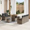 vidaXL Ensemble de canap&eacute; de jardin avec coussin 8 pcs Gris