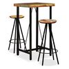 vidaXL Ensemble de bar 3 pcs Bois de r&eacute;cup&eacute;ration massif