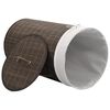vidaXL Panier &agrave; linge rond en bambou Marron fonc&eacute;