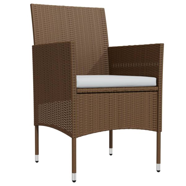 vidaXL Ensemble &agrave; manger de jardin coussins 5 pcs Marron/noir