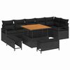 vidaXL Ensemble de canap&eacute; de jardin 9 pc 8-Nombre de places Noir
