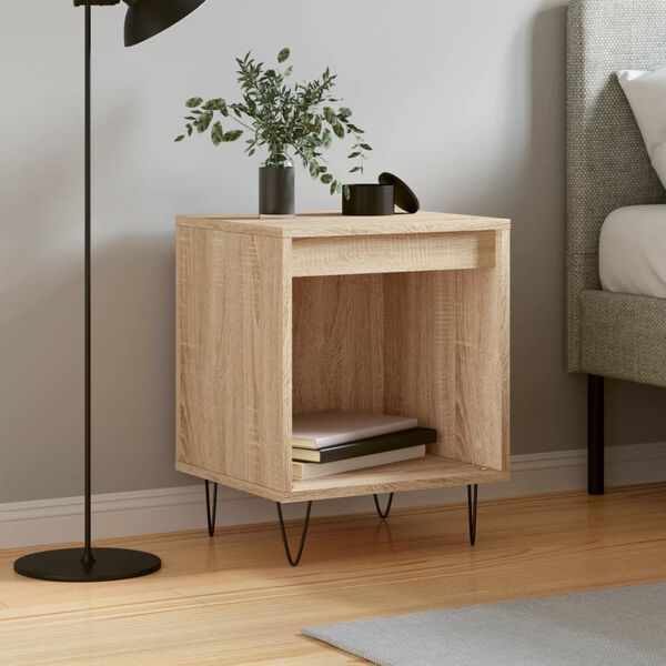 vidaXL Table de chevet ch&ecirc;ne sonoma 40x35x50 cm bois d&rsquo;ing&eacute;nierie