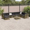 vidaXL Salon de jardin 9 pcs bois de pin impr&eacute;gn&eacute;